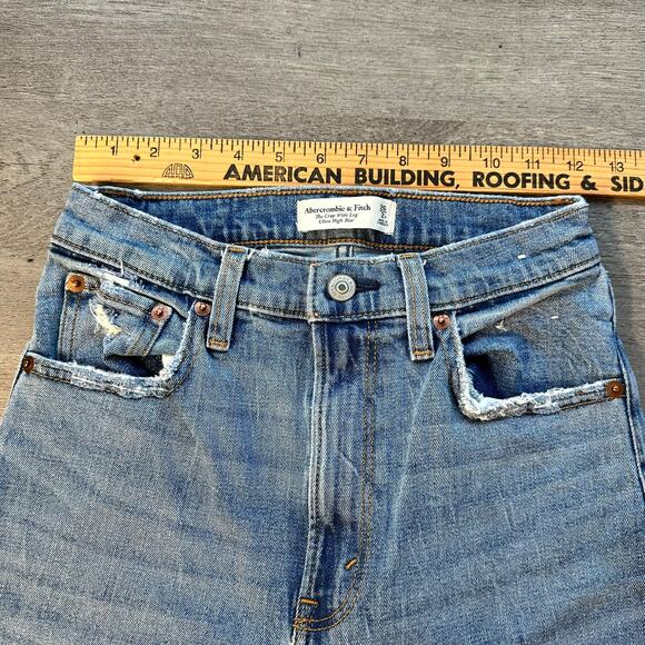 Abercrombie & Fitch The Crop Wide Leg Ultra High Rise Jeans 26 or 2 - Picture 9 of 13